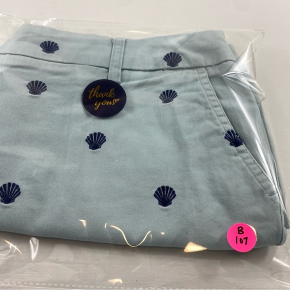 Cambridge Dry Goods Women's Light Blue Shell Embroidery Shorts Sz 10 - Picture 13 of 13
